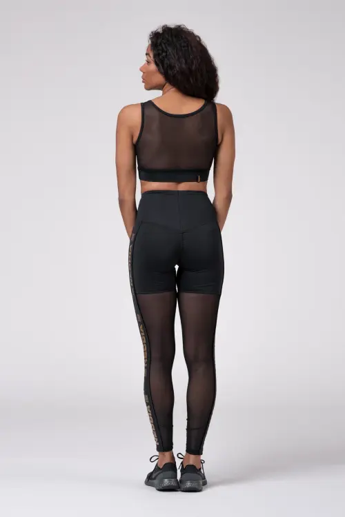 blacks623nebbia gold mesh leggings
