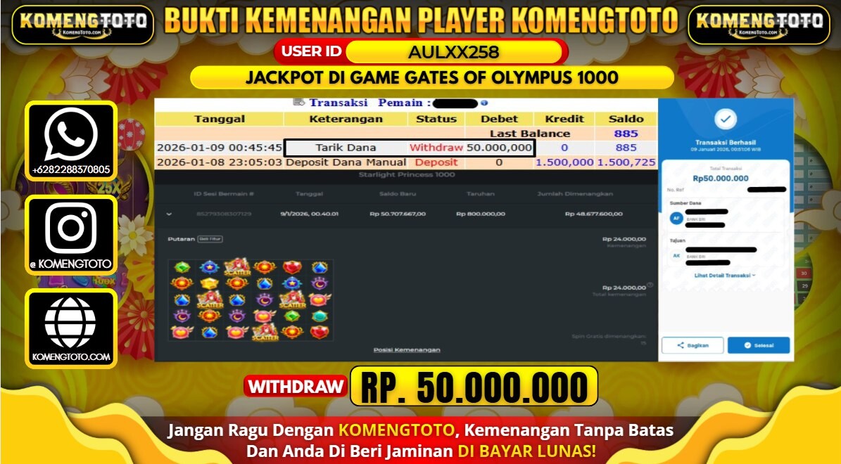 LAGI & LAGI!! KEMENANGAN BESAR DI SLOT STARLIGHT PRINCESS 1000 SEBESAR Rp. 50.000.000 KOMENGTOTO BAYAR LUNAS SECEPAT KILAT !! KOMENGTOTO BAYAR SECEPAT KILAT !!