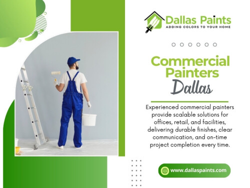 Experienced Commercial Painters Dallas understand that cleanliness is part of customer service, not just aesthetics.

Contact :Dallas Paints
Address: 2427 Allen St, Dallas, TX 75204
 Phone: (214) 978-4400

Find Us On Google Map: https://maps.app.goo.gl/JUwfMorJhrE3fb626

Official website: https://www.dallaspaints.com/commercial-painting-service-dallas



 Read Our Blog:
https://dallaspaints.weebly.com/
https://dallaspainters.tumblr.com/
https://697864d8e6f50.site123.me/



More Links:
https://dallaspaints.taplink.ws
https://www.apsense.com/user/dallaspainters
https://www.viki.com/collections/4218653l