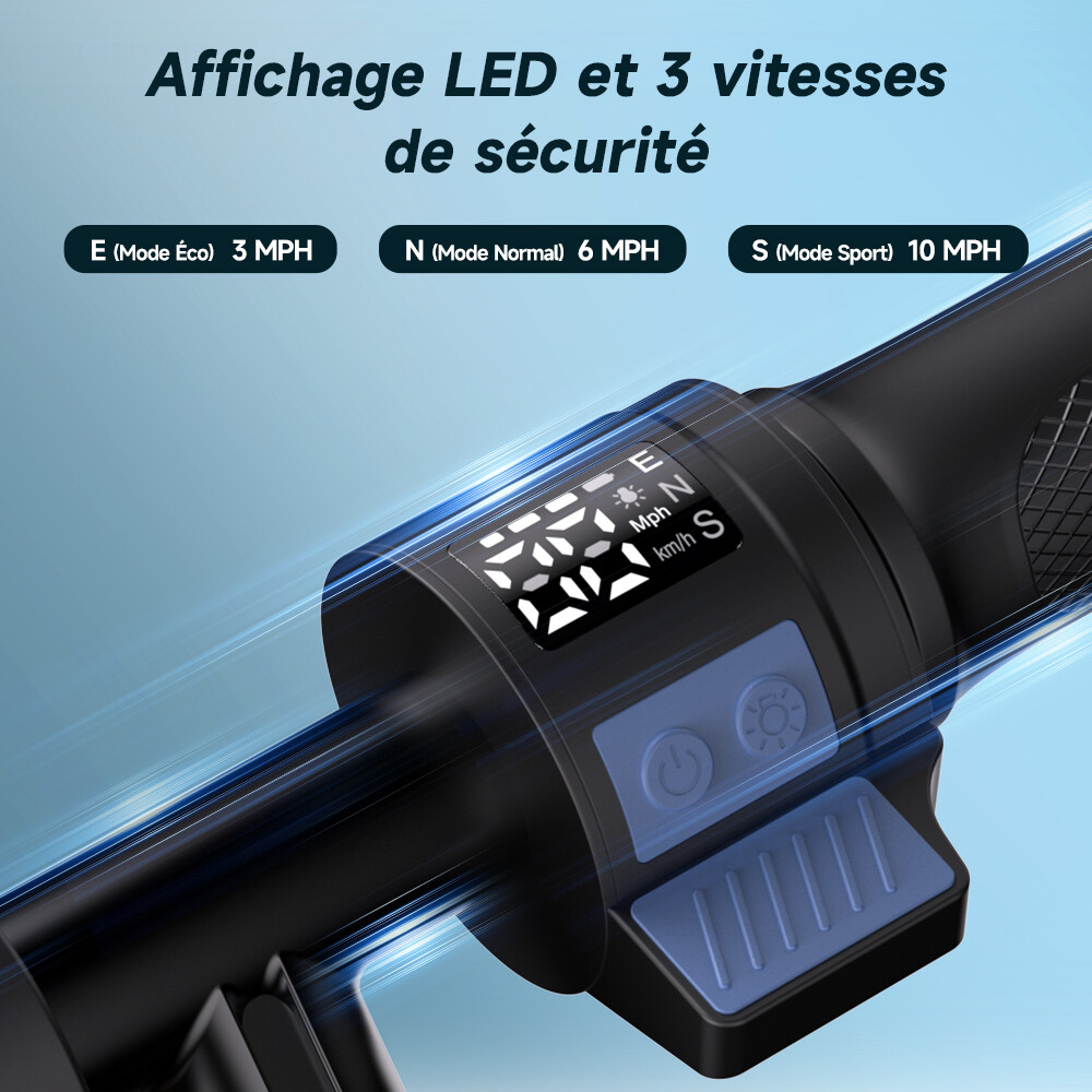 Guidon Enfant Pour Trottinette électrique Solinder – Réglable, Avec Lumières, Compatible M365 Pro/Pro2, Métal, 270x48 Mm