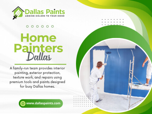 Home Painters Dallas will not simply scrape and repaint without understanding the cause. If moisture is involved, the source must be fixed first.

Contact :Dallas Paints
Address: 2427 Allen St, Dallas, TX 75204
 Phone: (214) 978-4400

Find Us On Google Map: https://maps.app.goo.gl/JUwfMorJhrE3fb626

 Read Our Blog:
https://penzu.com/p/a55228ff7ad59874
https://dallaspaints.mystrikingly.com/blog/dallas-house-painters
https://paintsdallas.wordpress.com/

More Links:
https://dallaspaints.taplink.ws
https://peatix.com/us/user/28744497
https://issuu.com/dallaspaints