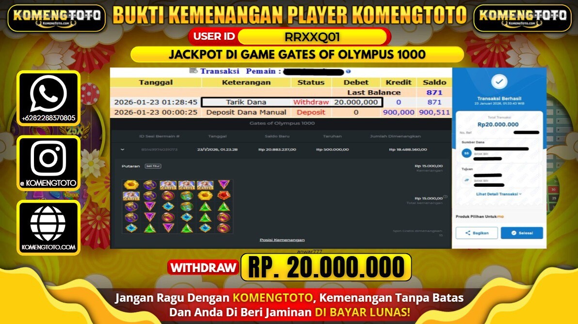 LAGI & LAGI!! KEMENANGAN BESAR DI SLOT GATEES OF OLYMPUS 1000 SEBESAR Rp. 20.000.000 KOMENGTOTO BAYAR LUNAS SECEPAT KILAT !! KOMENGTOTO BAYAR SECEPAT KILAT !!