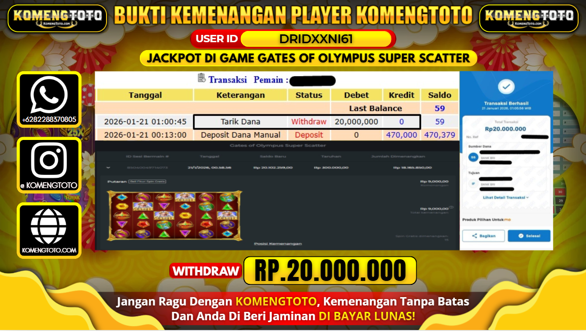 LAGI & LAGI!! KEMENANGAN BESAR DI SLOT  GATES OF OLYMPUS SUPER SCATTER   SEBESAR Rp.20.000.000 KOMENGTOTO BAYAR LUNAS SECEPAT KILAT !! KOMENGTOTO BAYAR SECEPAT KILAT !!