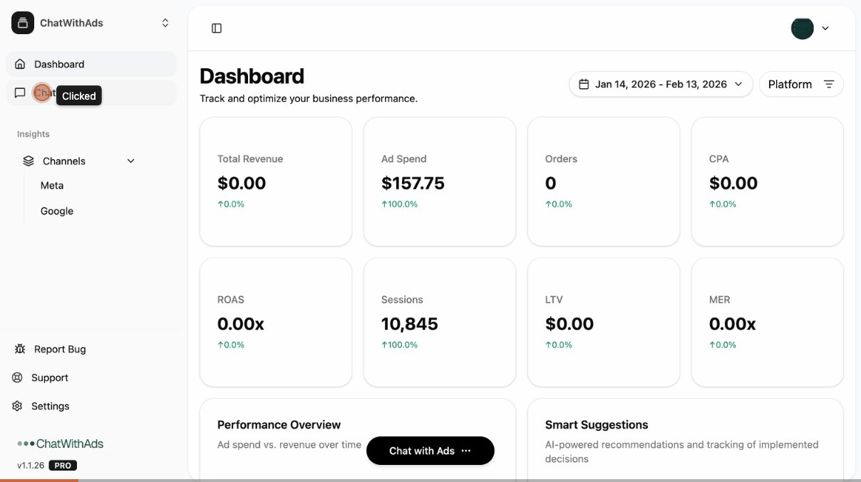 ChatWithAds analyzing ad performance