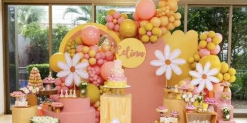 Birthday flower theme party decorations (1)